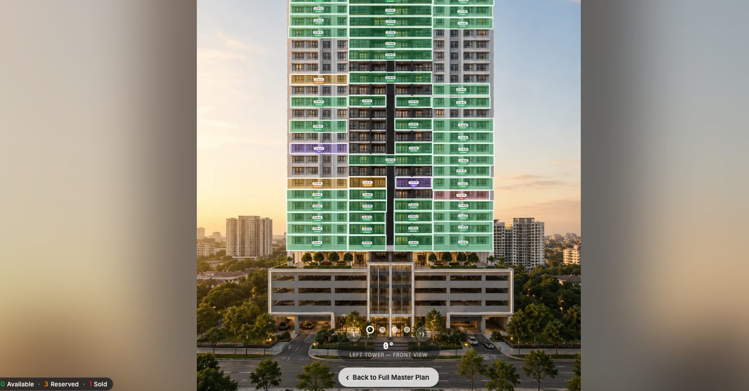360-degree tower explorer with live unit availability