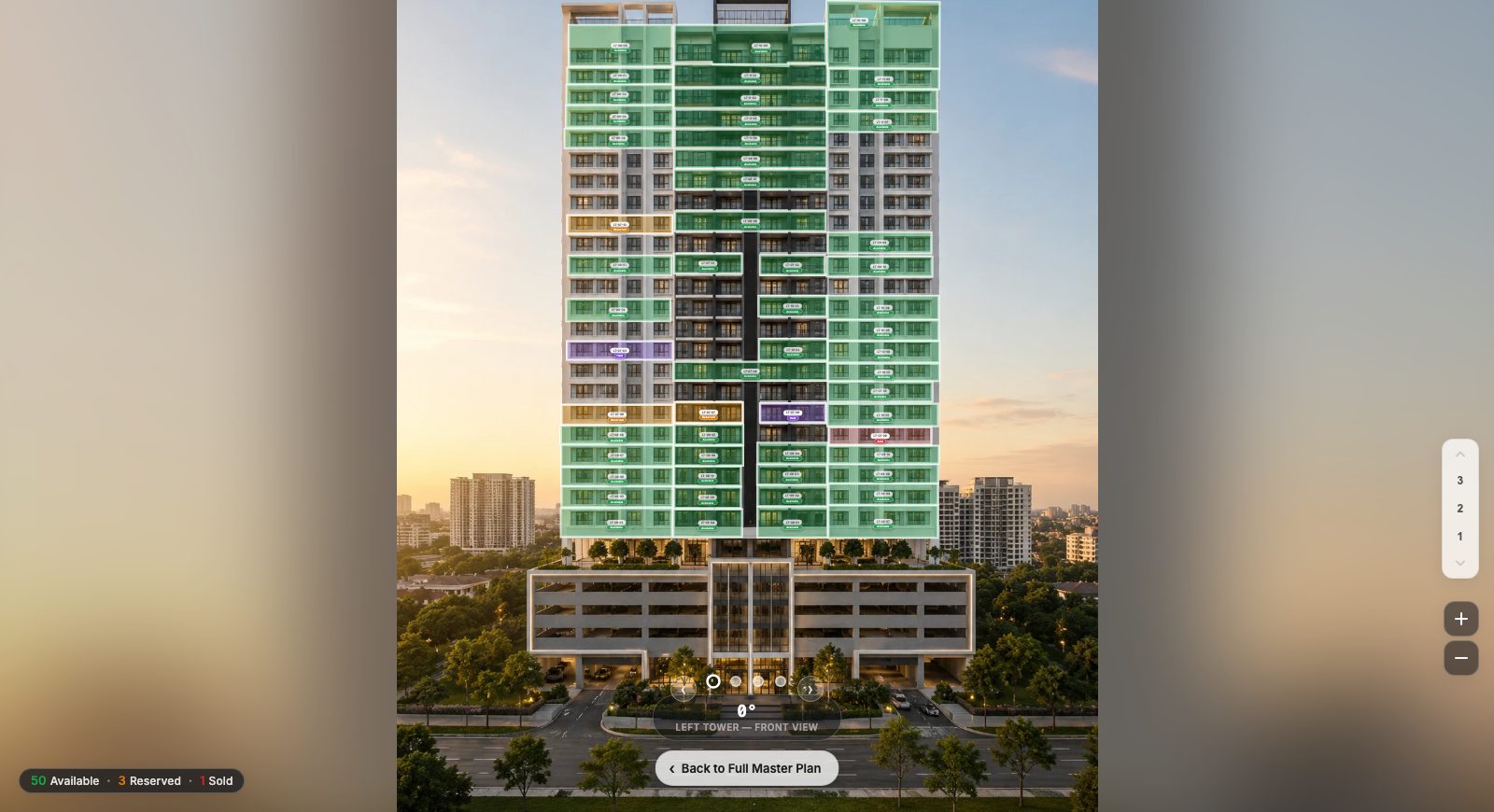 360-degree tower explorer with live unit availability